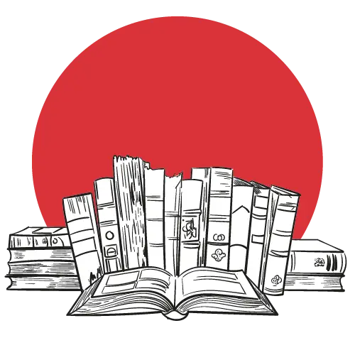 Illustration de livres symbolisant la bibliothèque de ressources de Zora Consulting, dédiée à la communication responsable, au design durable et au slow marketing.