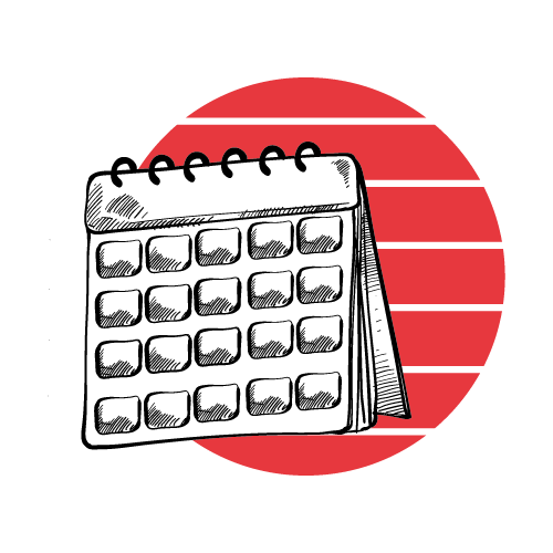 Illustration d'un calendrier pour prendre rendez-vous avec Nelly Biskup, consultante en communication responsable à Caen.